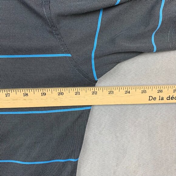 FootJoy Gray and Blue Striped Polo Shirt - Picture 6 of 9
